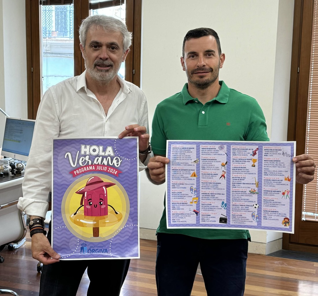 El alcalde y el concejal de Fiestas y Deportes durante la presentación (AYTO. ÓRGIVA)