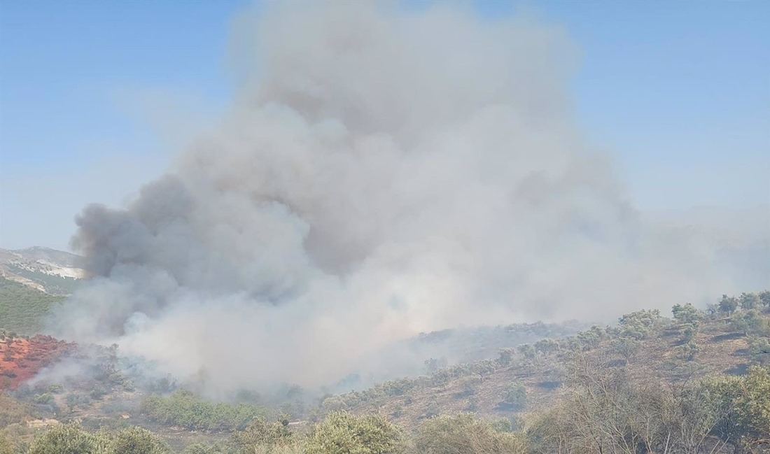 Imagen del incendio declarado este sábado en Víznar (EMERGENCIAS 112 ANDALUCÍA)