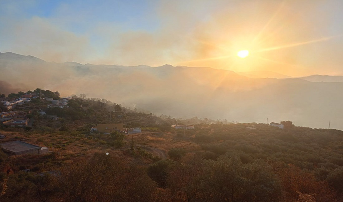 Imagen de una zona a la que llegaba el incendio de Almuñécar hace dos semanas (EMERGENCIAS 112)