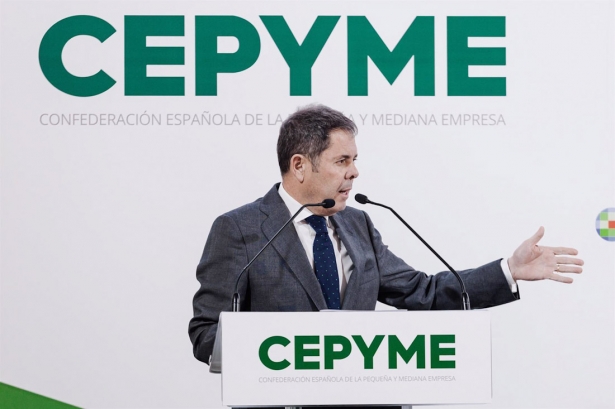 El presidente de Cepyme, Gerardo Cuerva, interviene durante la inauguración de la VIII edición de CEPYME500 (CARLOS LUJÁN/EUROPA PRESS)