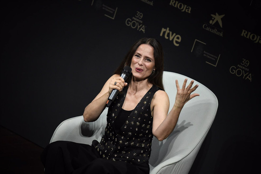 La actriz, Aitana Sánchez Gijón, durante el anuncio del nombre del Goya de Honor 2025 (FERNANDO SÁNCHEZ/EUROPA PRESS)