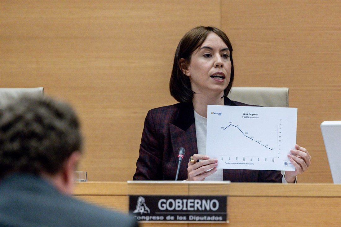 La ministra de Ciencia, Innovación y Universidades, Diana Morant, comparece en la Comisión de Ciencia, Innovación y Universidades, en el Congreso de los Diputados (RICARDO RUBIO - EUROPA PRESS)