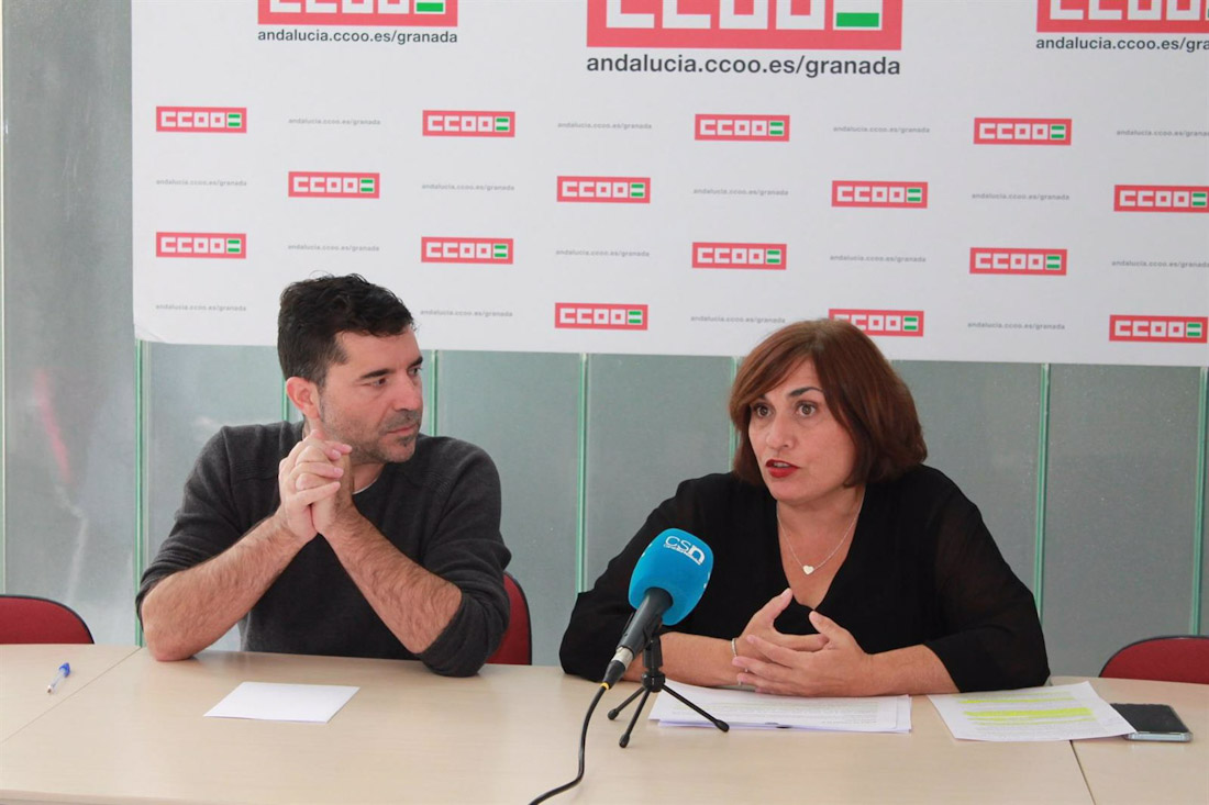 Daniel Mesa y Clara Castarnado, de CCOO, en imagen de archivo (CCOO)