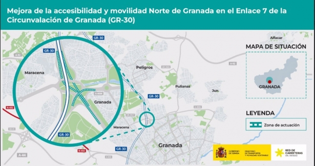 Proyecto de trazado y construcción para mejorar la accesibilidad y la movilidad en la zona norte de la ciudad de Granada en el enlace del kilómetro 7 de la Circunvalación GR-30 (MINISTERIO DE TRANSPORTES Y MOVILIDAD SOSTENIBLE)