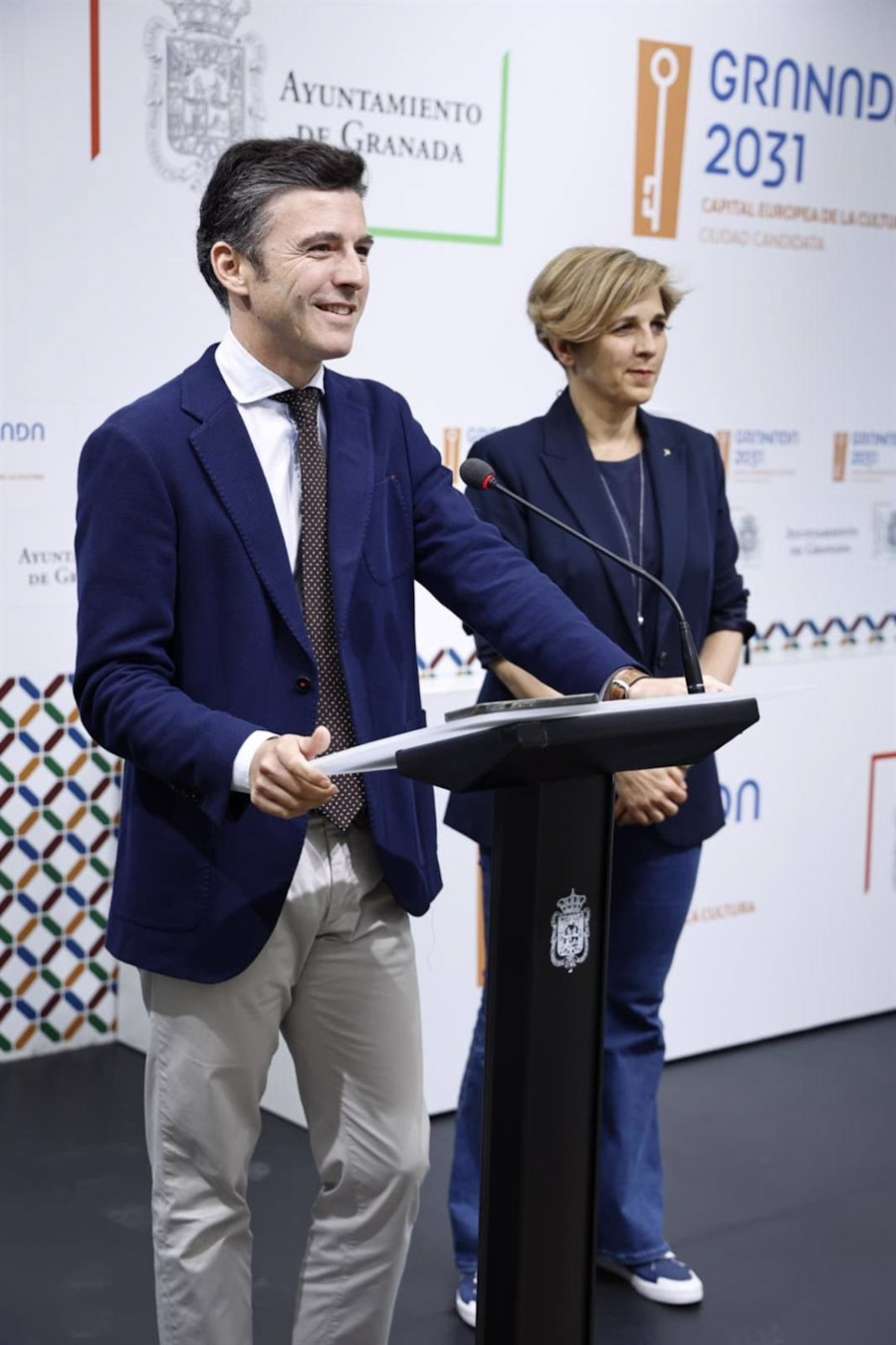 Los concejales de Presidencia y de Protección Ciudadana de Granada, Jorge Saavedra y Ana Agudo (AYUNTAMIENTO)