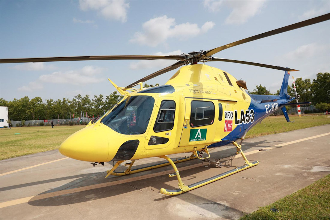 Helicóptero perteneciente a la Agencia de Emergencia de Andalucía en imagen de archivo (ROCÍO RUZ - EUROPA PRESS)