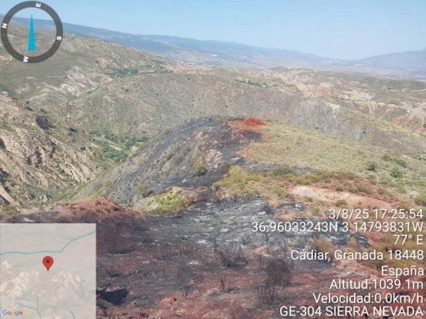 Estabilizado el incendio forestal en Cádiar, cerca de la pedanía de Yátor (PLAN INFOCA)