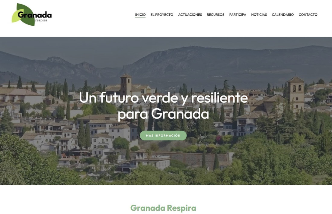 Granada Respira estrena web para acercar a la ciudadanía la información sobre la renaturalización urbana (WEB GRANADA RESPIRA)