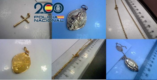 Joyas recuperadas (POLICÍA NACIONAL)