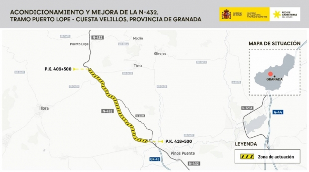 Croquis de la mejora de la N-342 entre Puerto Lope y Cuesta Velillos, en la provincia de Granada (SUBDELEGACIÓN DEL GOBIERNO EN GRANADA)