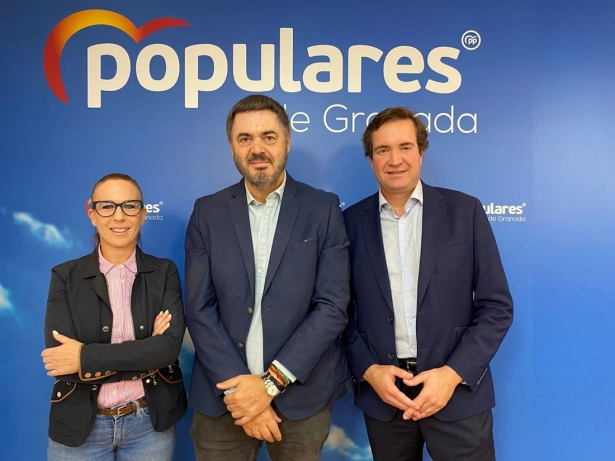 Desde la izquierda, los diputados del PP por Granada Lourdes Ramírez, Carlos Rojas y Pablo Hispán (PP)