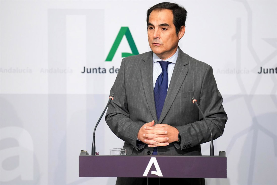 El consejero de Justicia, Administración Local y Función Pública de la Junta de Andalucía, José Antonio Nieto, interviene en la rueda de prensa posterior al Consejo de Gobierno (FRANCISCO J. OLMO - EUROPA PRESS)