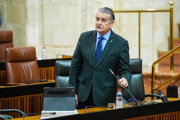 El consejero de Sanidad, Presidencia y Emergencias de la Junta de Andalucía, Antonio Sanz, en el Pleno del Parlamento de Andalucía del 3 de diciembre de 2025 (JOAQUIN CORCHERO / PARLAMENTO DE ANDALUCIA)