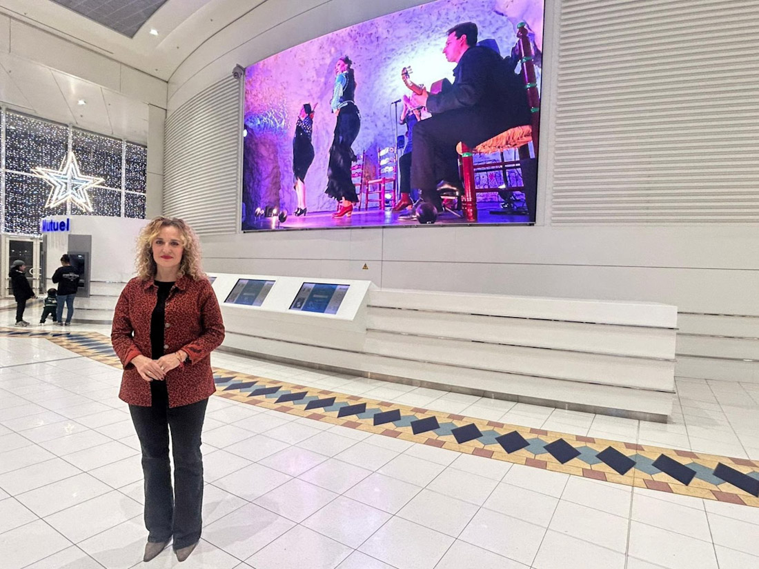 La diputada de Turismo y Patrimonio de la Diputación de Granada, Marta Nievas, durante la acción promocional desarrollada en Nantes (DIPUTACIÓN DE GRANADA)