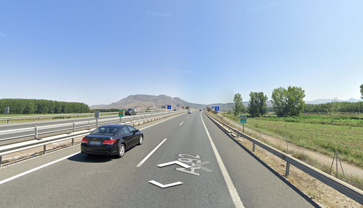 Lugar del accidente en la A-92 (112 EMERGENCIAS ANDALUCÍA)
