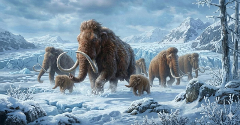 Imagen de mamuts generada con IA (UGR)