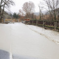 Imagen de carretera cortada al inundarse por el desbordamiento del río Aguas Blancas tras el paso de la borrasca Leonardo la semana pasada (ÁLEX CÁMARA - EUROPA PRESS)