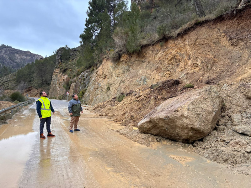 Visita a la carretera afectada por el temporal (DIPGRA)