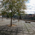 Mirador de San Nicolas con la Alhambra al fondo. Granada a 16 de marzo del 2020
