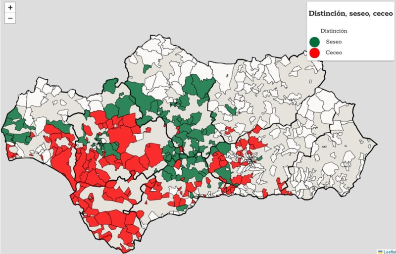Mapa del seseo y del ceceo en Andalucía (UGR) Mapa del seseo y del ceceo en Andalucía (UGR)
