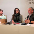 Mar Venegas, vicerrectora de Igualdad, Inclusión y Compromiso Social de la UGR; José Luis Cabezas Casado, director de Acción Solidaria e Intergeneracional; e Ismael Román Moreno, voluntario con experiencia previa (UNIVERSIDAD DE GRANADA)