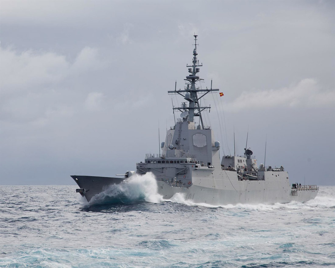 Imagen de la fragata Álvaro de Bazán (ARMADA)