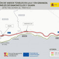 Afectaciones al tráfico por las obras de modernización de dos túneles de la A-7 en la Costa de Granada (MINISTERIO DE TRANSPORTES)