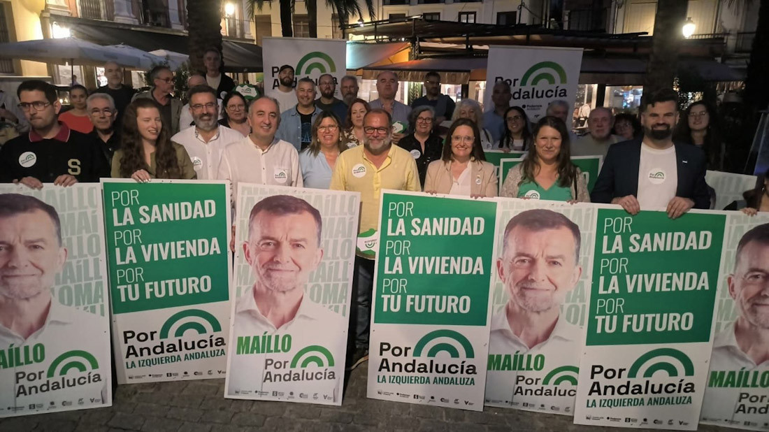 La coalición Por Andalucía ha iniciado oficialmente este jueves su campaña electoral en la provincia de Granada con el tradicional acto de pega de carteles