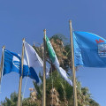 Foto de archivo de banderas azules ondeando en la costa de Almuñécar (AYUNTAMIENTO DE ALMUÑÉCAR)