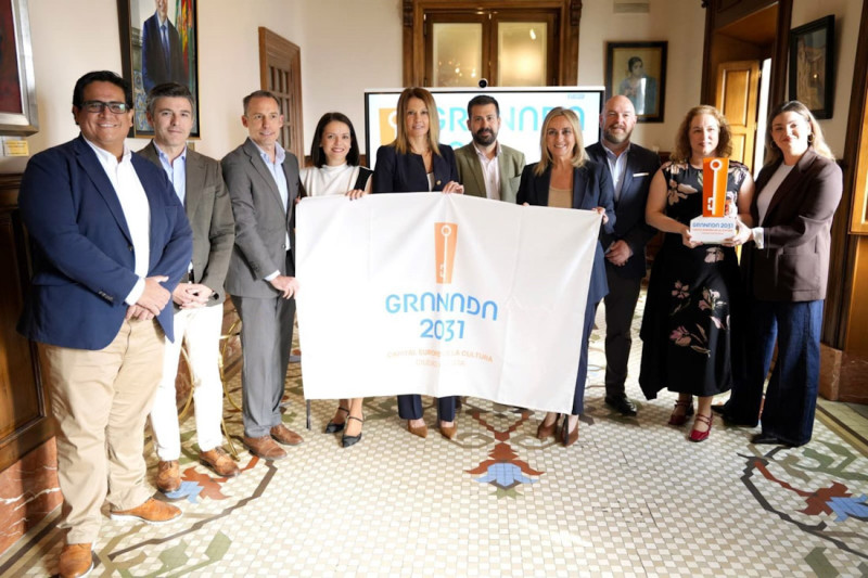 La alcaldesa de Granada, Marifrán Carazo, en el acto de adhesión de BNI Granada a la candidatura de la ciudad como Capital Europea de la Cultura 2031 (AYUNTAMIENTO DE GRANADA)