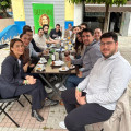 La cabeza de lista del PSOE de Granada al Parlamento andaluz, Olga Manzano, junto al candidato socialista Alberto Parra y el secretario de JSA Granada, Jorge Ibáñez (PSOE DE GRANADA)