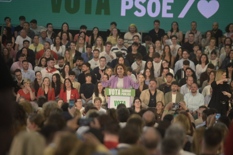 María Jesús Montero durante el mitin de Pulianas (GPMEDIA)