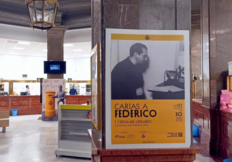 La oficina principal de Correos de Granada anima a participar en la recta final del certamen literario “Cartas a Federico” dedicado a Lorca (CORREOS) La oficina principal de Correos de Granada anima a participar en la recta final del certamen literario “Cartas a Federico” dedicado a Lorca (CORREOS)