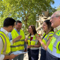 La consejera de Fomento, Articulación del Territorio y Vivienda en funciones, Rocío Díaz, durante su visita a las obras de emergencia en la comarca de la Alpujarra que se ejecutan por valor de casi 11 millones de euros (JUNTA)
