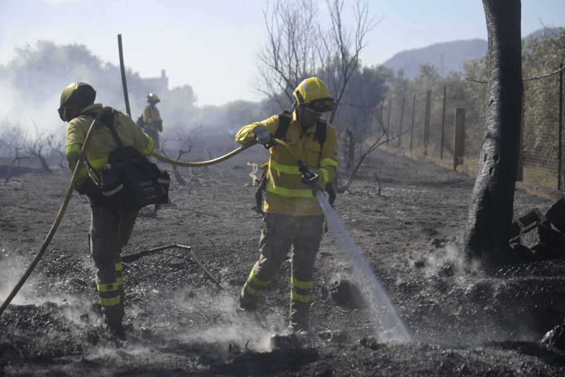 Bomberos forestales trabajan en el incendio de Dúrcal (GPMEDIA)