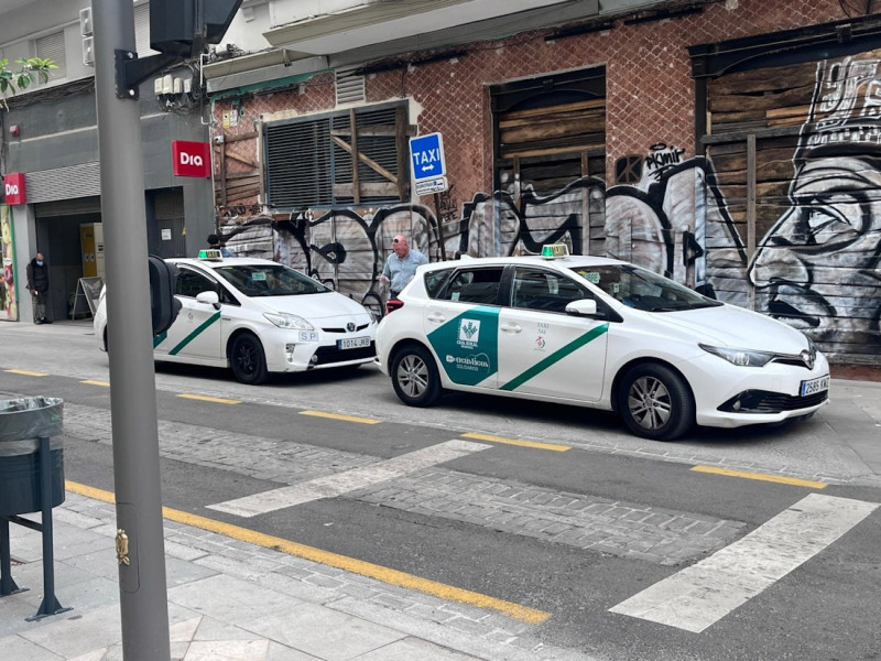 Dos taxis estacionados en una calle de Granada (EUROPA PRESS) Dos taxis estacionados en una calle de Granada (EUROPA PRESS)