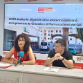 El secretario general de CCOO de Granada, Daniel Mesa, y la secretaria general del sindicato de Sanidad y Sectores Sociosanitarios de CCOO Granada, María Ángeles Carranza (CCOO)