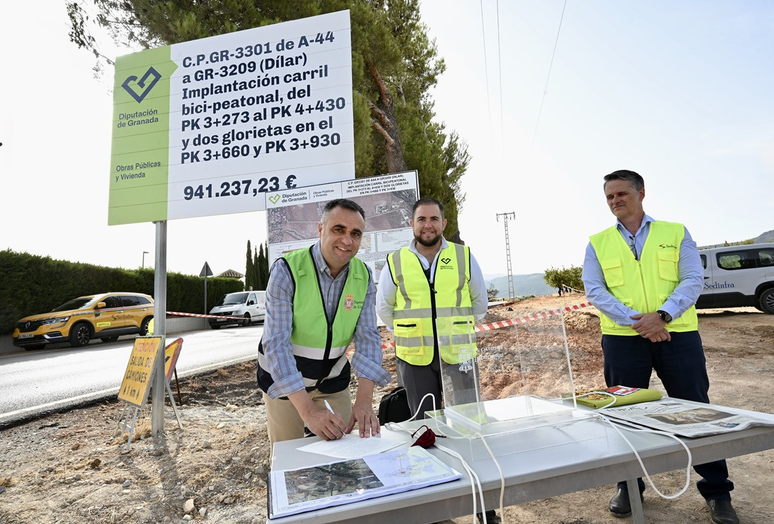 Puesta de la primera piedra del carril bici-peatonal (DIPGRA)