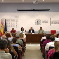 La presidenta de la Confederación Hidrográfica del Guadalquivir (CHG), Gloria Martín, en la reunión con los municipios granadinos afectados por las borrascas.