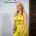 La vicepresidenta tercera y consejera de Economía, Hacienda y Fondos Europeos, y portavoz del Gobierno andaluz, Carolina España, a su llegada a la rueda de prensa posterior a la reunión semanal del Consejo de Gobierno (MARÍA JOSÉ LÓPEZ - EUROPA PRESS)