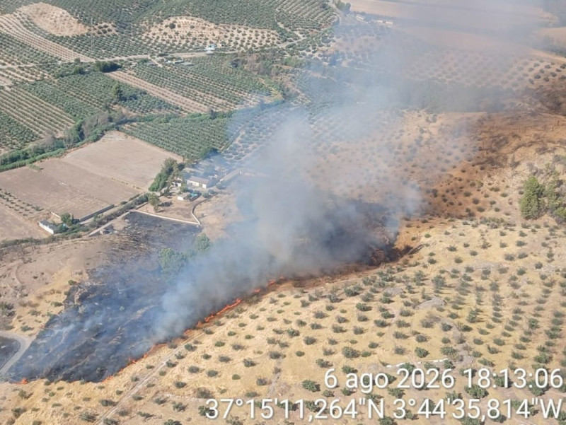 Incendio forestal activo en el Barranco de los Tajos en Pinos Puente (PLAN INFOCA) Incendio forestal activo en el Barranco de los Tajos en Pinos Puente (PLAN INFOCA)