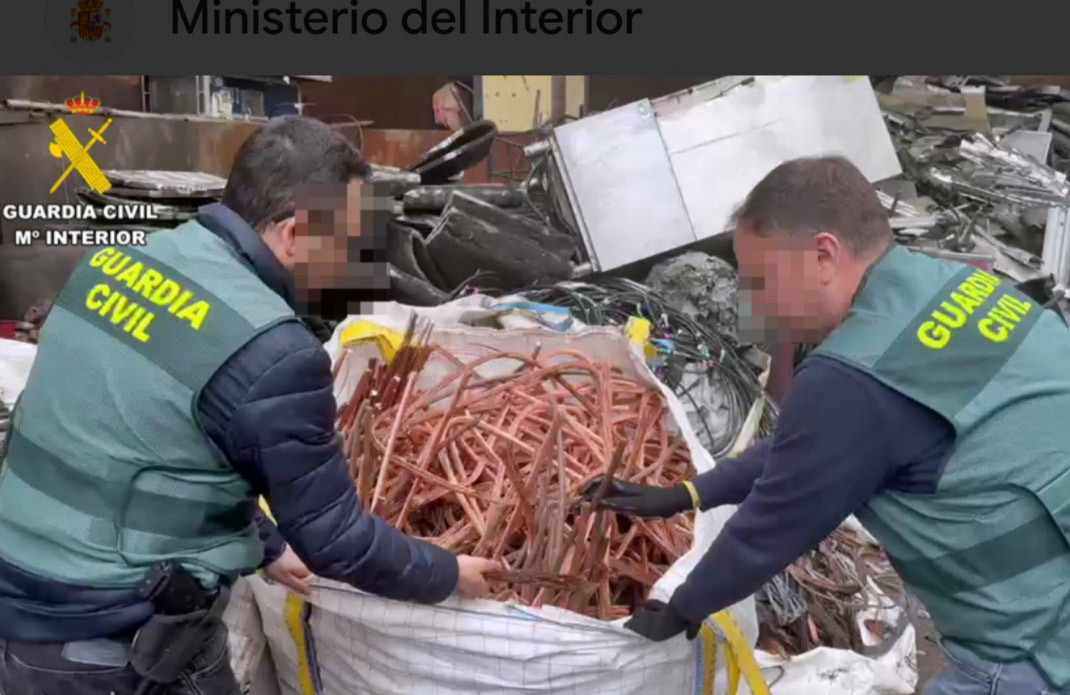 Cobre recuperado (GUARDIA CIVIL)