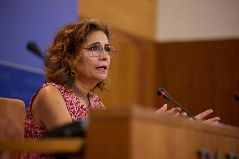 La secretaria general del PSOE-A, María Jesús Montero, en rueda de prensa. (PSOE-A)