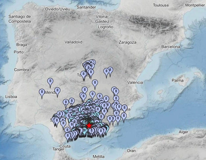 El terremoto de magnitud 5, y con epicentro en la localidad de Alhendín (Granada), también se ha sentido fuera de Andalucía, según el Instituto Geográfico Nacional (IGN) El terremoto de magnitud 5, y con epicentro en la localidad de Alhendín (Granada), también se ha sentido fuera de Andalucía, según el Instituto Geográfico Nacional (IGN)