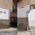 Imagen de la evolución del terremoto del 14 de agosto al 18 de agosto en un edificio del distrito de El Zaidín (ARSENIO ZURITA - EUROPA PRESS)