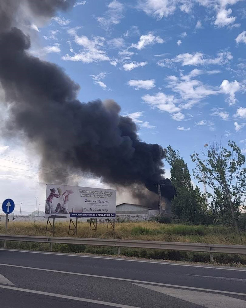 Incendio en un cableado en Atarfe a 28 de agosto de 2026. El presunto autor del fuego ha sido detenido por la Guardia Civil (POLICÍA LOCAL DE ATARFE)