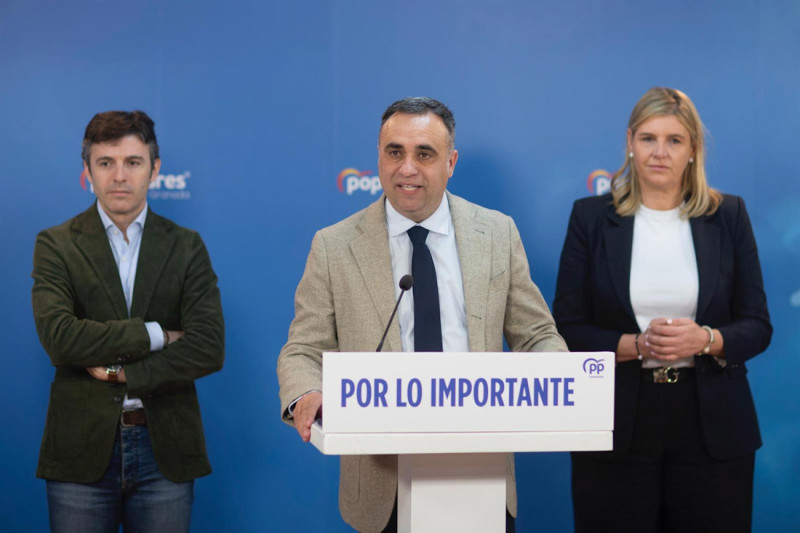 El presidente del PP de Granada, Francis Rodríguez, en rueda de prensa. Imagen de archivo (PP)
