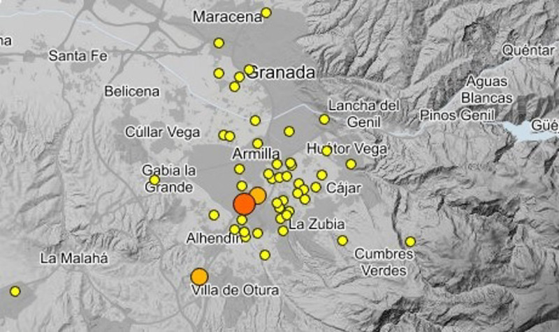 Mapa que recoge los últimos seísmos en la provincia de Granada a 16 de septiembre de 2026 (IGN) Mapa que recoge los últimos seísmos en la provincia de Granada a 16 de septiembre de 2026 (IGN)
