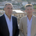 Francis Rodríguez, candidato a la presidencia del Partido Popular de Granada, junto a Jorge Saavedra
