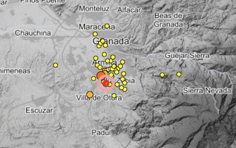 Terremoto superficial de magnitud 2,9 mbLg con epicentro en Ogíjares ampliamente sentido este viernes, 18 de septiembre, entre la población de Granada y su área metropolitana (IGN) Terremoto superficial de magnitud 2,9 mbLg con epicentro en Ogíjares ampliamente sentido este viernes, 18 de septiembre, entre la población de Granada y su área metropolitana (IGN)